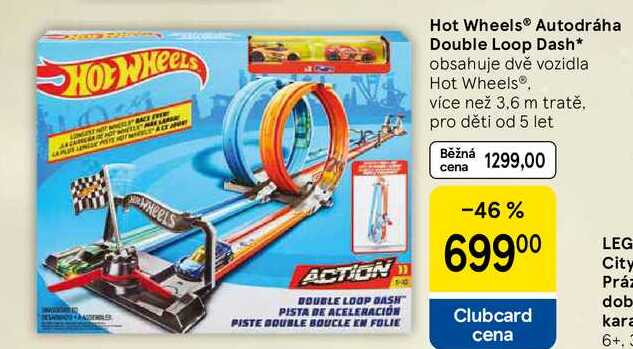 Hot Wheels® Autodráha Double Loop Dash, obsahuje dvě vozidla Hot Wheels®. více než 3.6 m tratě. pro děti od 5 let  