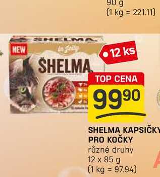 SHELMA KAPSIČKY PRO KOČKY různé druhy 12 x 85 g