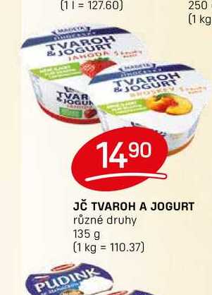 JČ TVAROH A JOGURT různé druhy 135 g