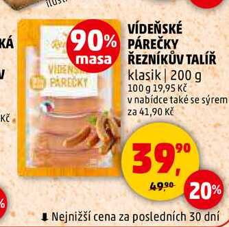 VÍDEŇSKÉ PÁREČKY ŘEZNÍKŮV TALÍŘ, 200 g