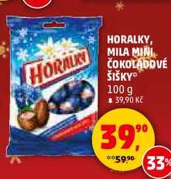 HORALKY, MILA MINI, ČOKOLÁDOVÉ ŠIŠKY, 100 g