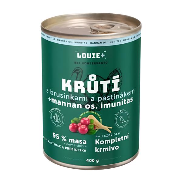 Louie Konzerva pro psy - Krůtí s brusinkami, pastinákem a prebiotiky