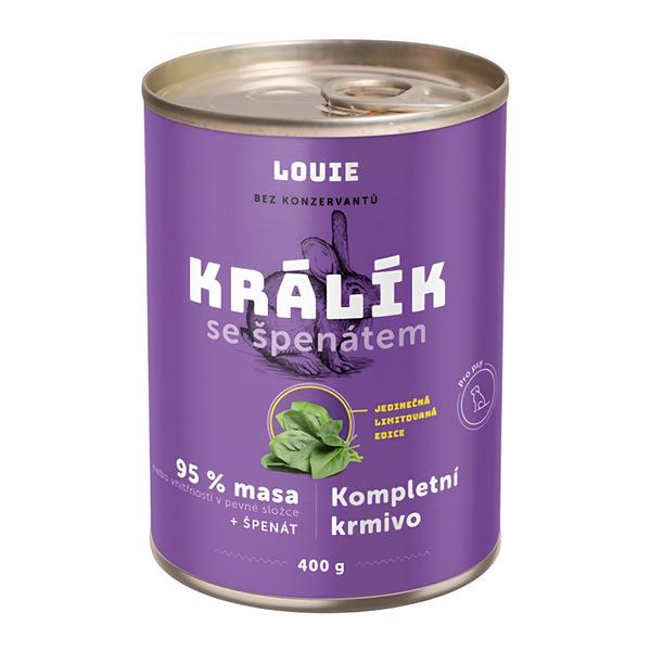 Louie Konzerva pro psy - Králík se špenátem