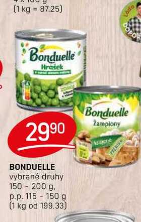 BONDUELLE vybrané druhy 150-200 g. p.p. 115 - 150 g