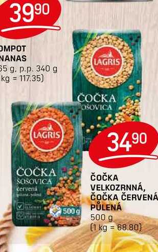 ČOČKA VELKOZRNNÁ, ČOČKA ČERVENÁ PŮLENÁ 500 g 