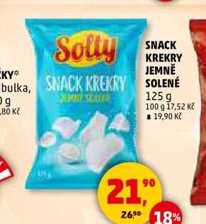 SNACK KREKRY JEMNĚ SOLENÉ, 125 g