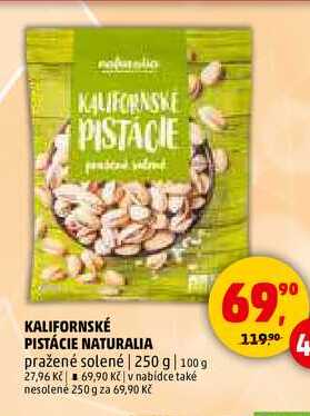 KALIFORNSKÉ PISTÁCIE NATURALIA pražené solené, 250 g
