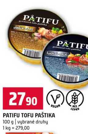 PATIFU TOFU PAŠTIKA 100 g vybrané druhy