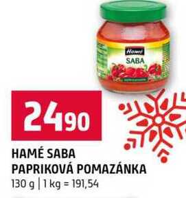 HAMÉ SABA PAPRIKOVÁ POMAZÁNKA 130 g