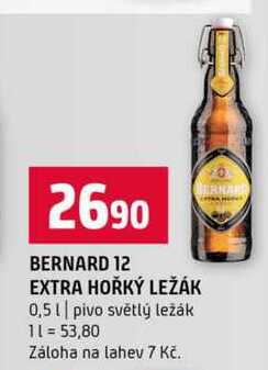 BERNARD 12 EXTRA HOŘKÝ LEŽÁK 0,5l pivo světlý ležák 