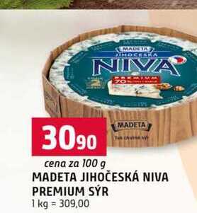 MADETA JIHOČESKÁ NIVA PREMIUM SÝR 100g