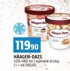 Häagen-Dazs 420-460 ml vybrané druhy 