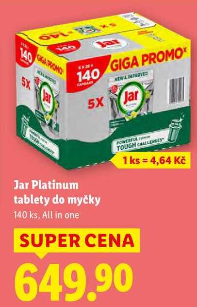 Jar Platinum tablety do myčky, 140 ks