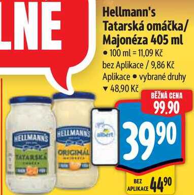 Hellmann's Tatarská omáčka/Majonéza, 405 ml