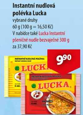 Instantní nudlová polévka Lucka, 60 g