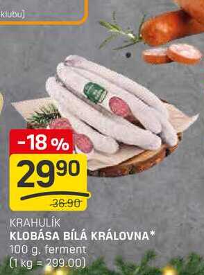 KLOBÁSA BÍLÁ KRÁLOVNA 100 g, ferment 