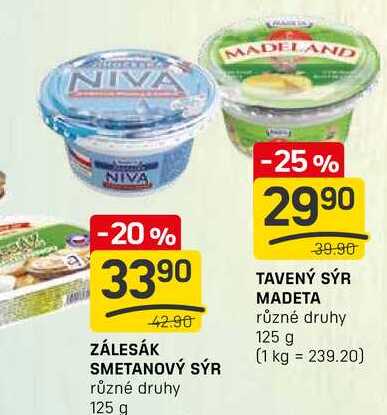 TAVENÝ SÝR MADETA různé druhy 125 g