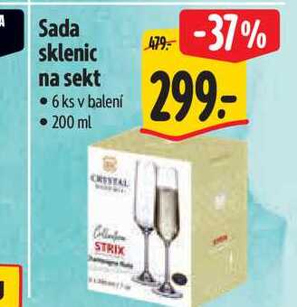  Sada sklenic na sekt  6 ks 