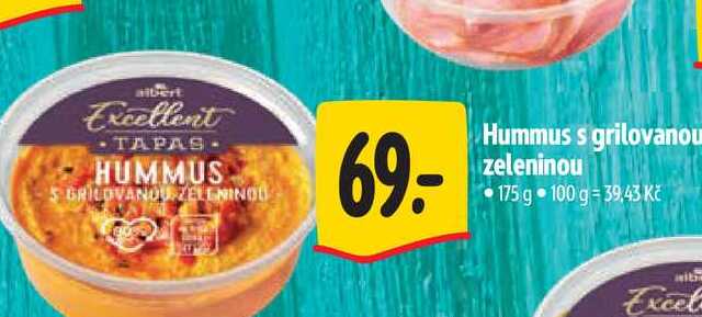  Hummus s grilovanou zeleninou  175 g  