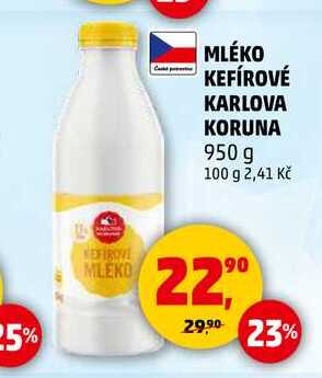 MLÉKO KEFÍROVÉ KARLOVA KORUNA, 950 g  