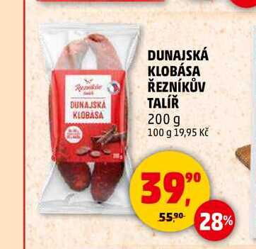 DUNAJSKÁ KLOBÁSA ŘEZNÍKŮV TALÍŘ, 200 g