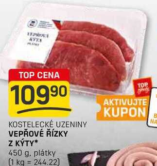 VEPŘOVÉ ŘÍZKY Z KÝTY 450 g, plátky