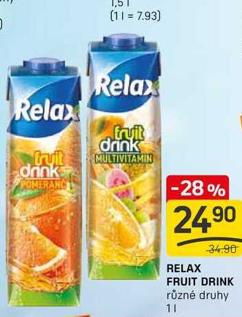 RELAX FRUIT DRINK různé druhy 1l