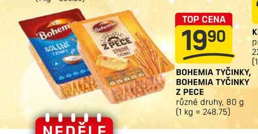 BOHEMIA TYČINKY, BOHEMIA TYČINKY Z PECE různé druhy, 80 g
