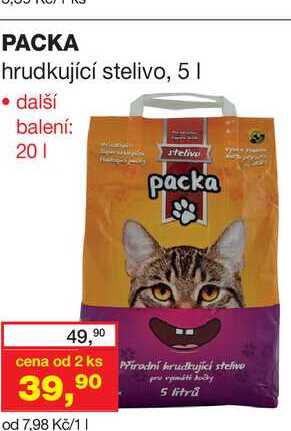 PACKA hrudkující stelivo, 51
