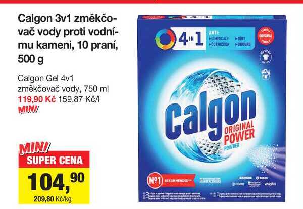 Calgon 3v1 změkčovač vody 500g