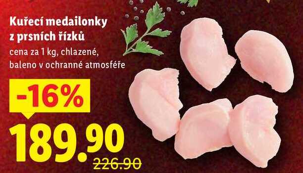Kuřecí medailonky z prsních řízků, cena za 1 kg