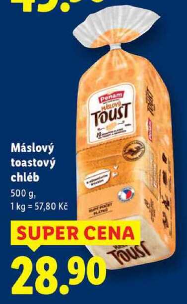 Máslový toastový chléb, 500 g
