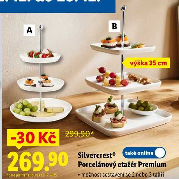 Silvercrest Porcelánový etažér Premium 
