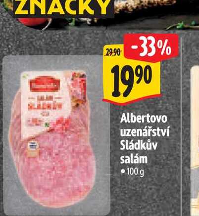  Albertovo uzenářství Sládkův salám 100 g 