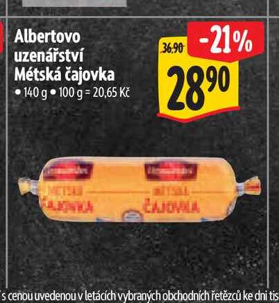 Albertovo uzenářství Métská čajovka 140 g 