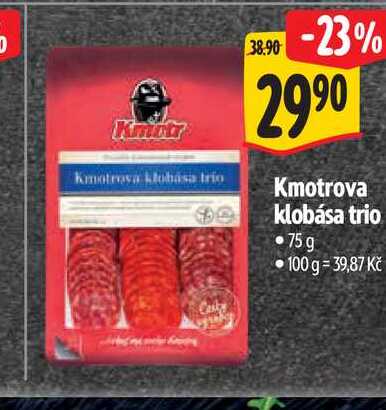 Kmotrova klobása trio 75 g