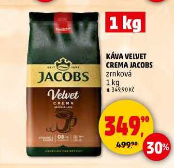 KÁVA VELVET CREMA JACOBS zrnková, 1 kg 