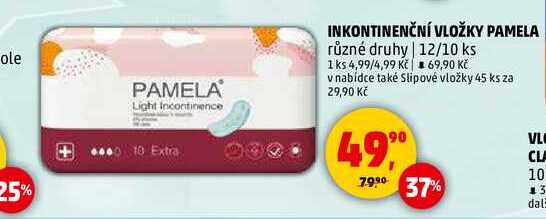INKONTINENČNÍ VLOŽKY PAMELA, 12 ks