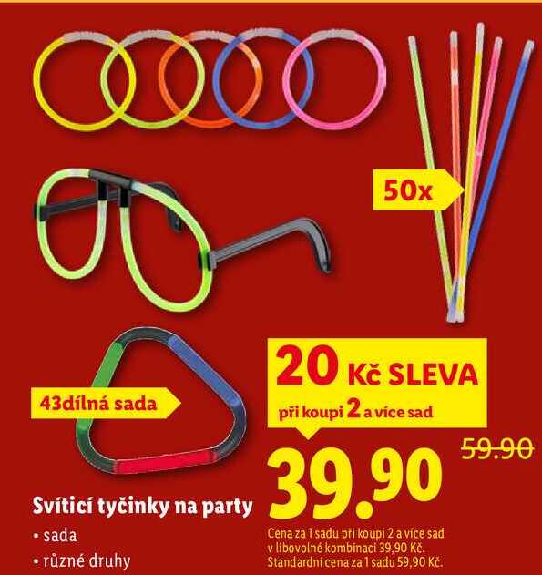 Svíticí tyčinky na party 