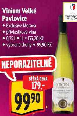Vinium Velké Pavlovice Exclusive Morava, 0,75 l