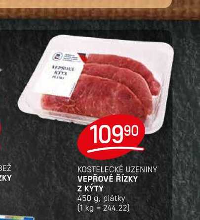 VEPŘOVÉ ŘÍZKY Z KÝTY 450 g, plátky 