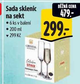 Sada sklenic na sekt, 6 ks 