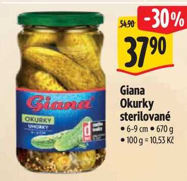 Giana Okurky sterilované, 670 g