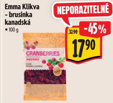 Emma Klikva - brusinka kanadská, 100 g