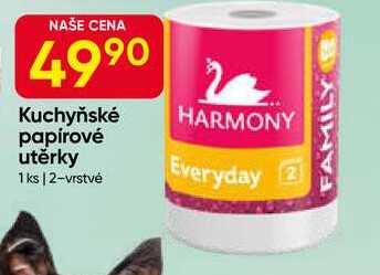 HARMONY Kuchyňské papírové utěrky 1ks, 2-vrstvé