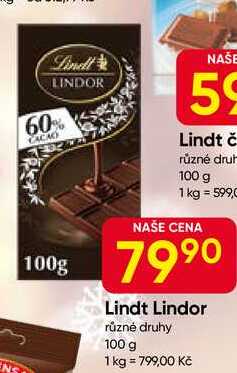 Lindt Lindor různé druhy 100 g
