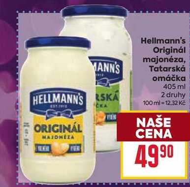 Hellmann's Originál majonéza, Tatarská omáčka 405 ml 
