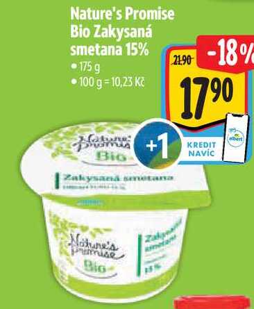 Nature's Promise Bio Zakysaná smetana 15%, 175 g