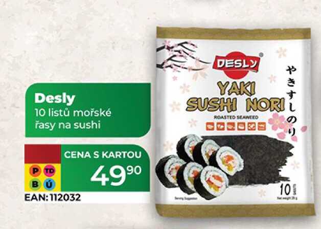 Desly 10 listů mořské řasy na sushi  