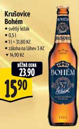 Krušovice Bohém, 0,5 l  v akci
